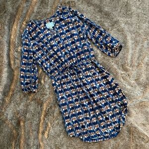 Skies Are Blue 3/4 Sleeve Round Dolphin Hem Dress with Pockets Size Small